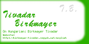 tivadar birkmayer business card